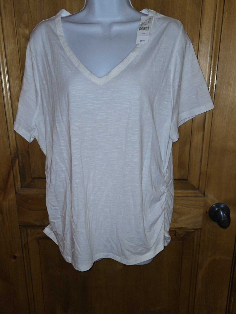 Lane Bryant Women’s White V-Neck Short Sleeve Top